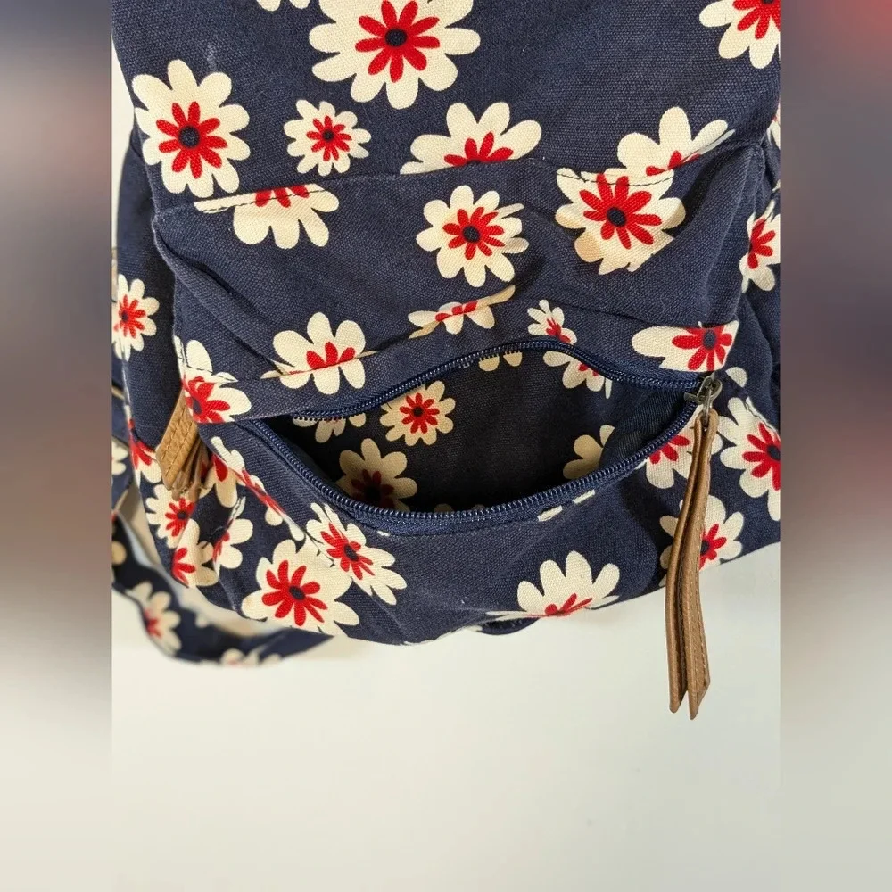 Forever 21 - floral backpack, blue/red/white